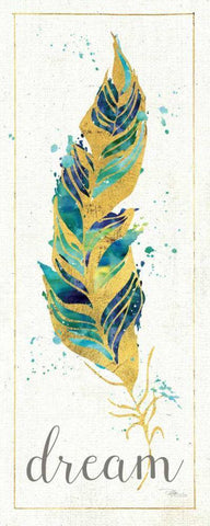 Waterfeathers I White Modern Wood Framed Art Print with Double Matting by Pela Studio