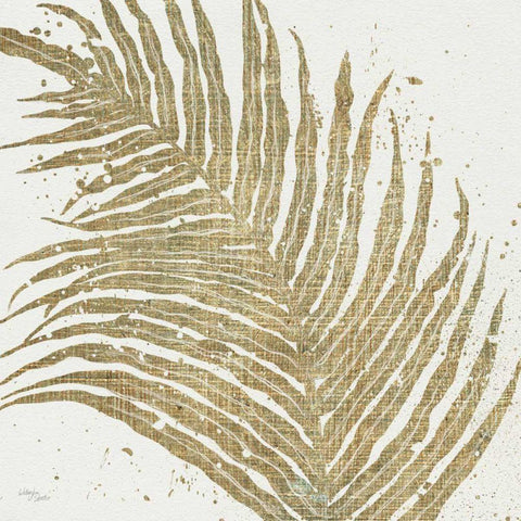 Gold Leaves I Black Modern Wood Framed Art Print with Double Matting by Wellington Studio