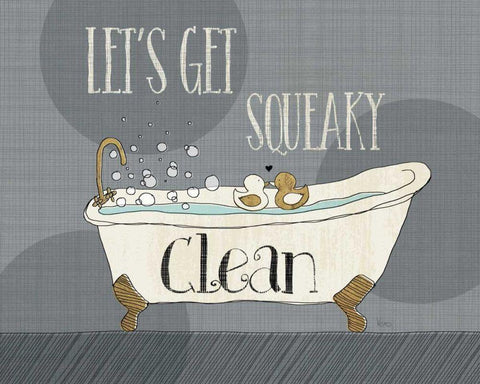 Squeaky Clean I White Modern Wood Framed Art Print with Double Matting by Charron, Veronique