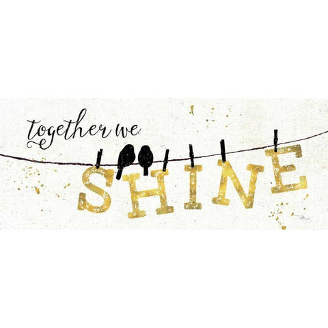 Shine Like Gold I White Modern Wood Framed Art Print by Pela Studio