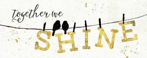 Shine Like Gold I White Modern Wood Framed Art Print with Double Matting by Pela Studio