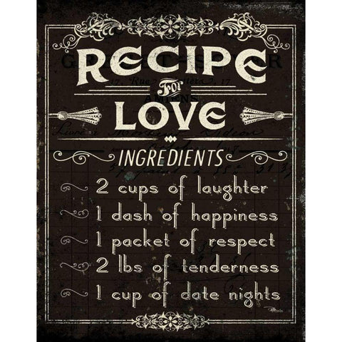 Life Recipes I Gold Ornate Wood Framed Art Print with Double Matting by Pela Studio