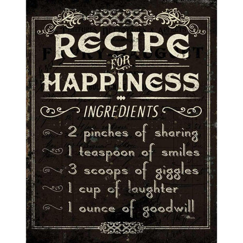 Life Recipes IV Gold Ornate Wood Framed Art Print with Double Matting by Pela Studio