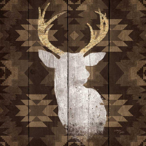 Precious Antlers II White Modern Wood Framed Art Print by Wellington Studio