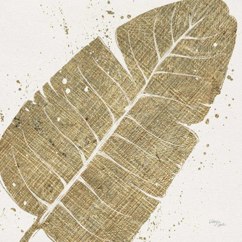 Gold Leaves IV Black Ornate Wood Framed Art Print with Double Matting by Studio, Wellington