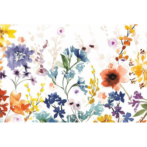 Colors of the Garden White Modern Wood Framed Art Print by Wild Apple Portfolio