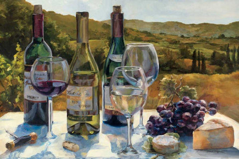 A Wine Tasting Black Ornate Wood Framed Art Print with Double Matting by Hageman, Marilyn