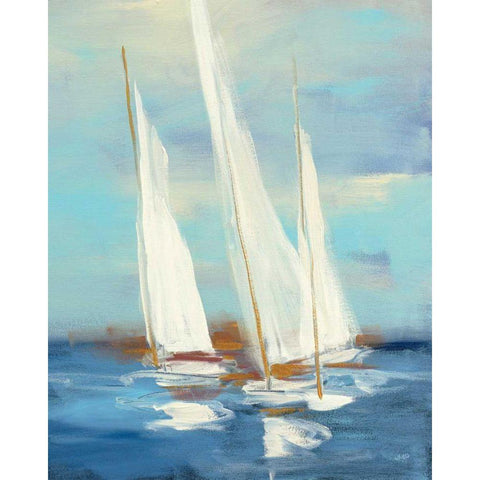 Summer Regatta III Black Modern Wood Framed Art Print with Double Matting by Purinton, Julia