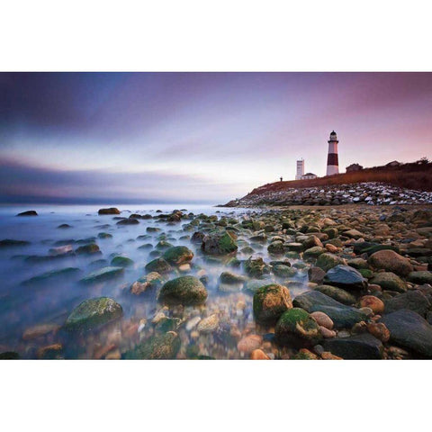 Montauk Point Sunset White Modern Wood Framed Art Print by Gendreau, Katherine