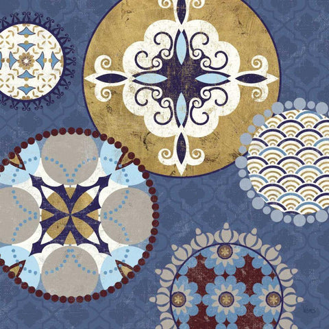 Mediterranean Blue III White Modern Wood Framed Art Print by Charron, Veronique