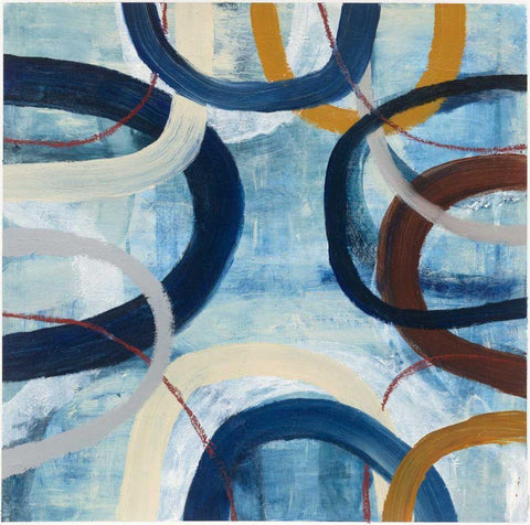 Dwell II White Modern Wood Framed Art Print with Double Matting by Warrick, Cheryl