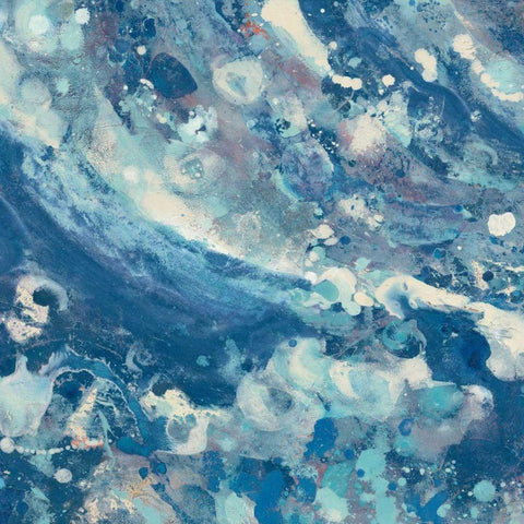 Water IV  White Modern Wood Framed Art Print with Double Matting by Hristova, Albena