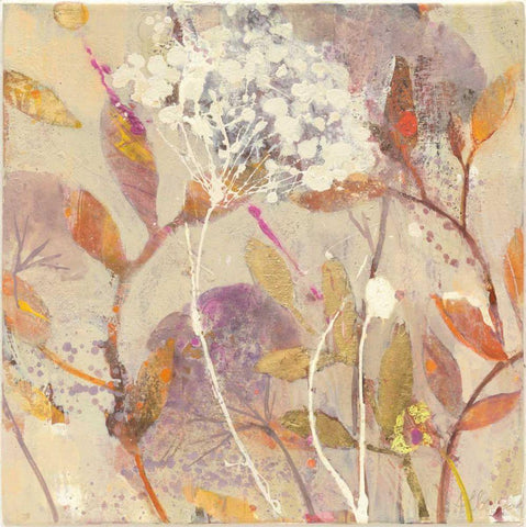 Autumn Botanicals I White Modern Wood Framed Art Print with Double Matting by Hristova, Albena