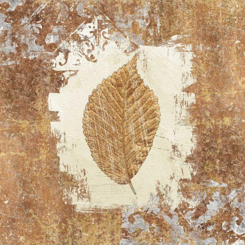 Gilded Leaf II  White Modern Wood Framed Art Print with Double Matting by Tillmon, Avery