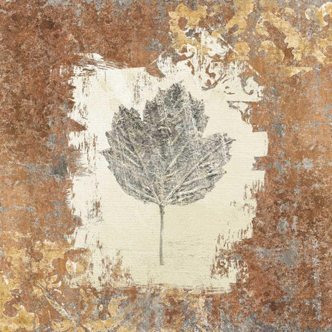 Gilded Leaf V  White Modern Wood Framed Art Print with Double Matting by Tillmon, Avery