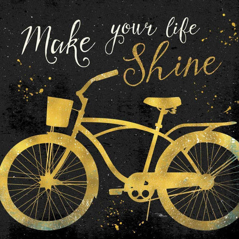 Golden Ride II Black Modern Wood Framed Art Print with Double Matting by Pela Studio