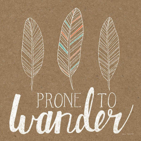 Prone to Wander  White Modern Wood Framed Art Print by Marshall, Laura