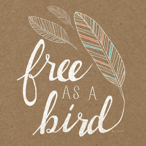 Free as a Bird  White Modern Wood Framed Art Print with Double Matting by Marshall, Laura