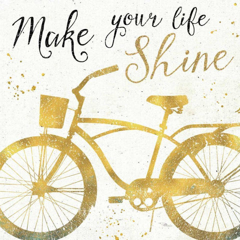 Golden Ride II Black Modern Wood Framed Art Print with Double Matting by Pela Studio