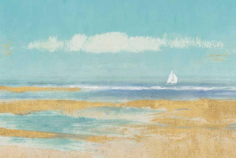 Sail Away White Modern Wood Framed Art Print with Double Matting by Wiens James
