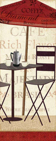 Tango Coffee II Black Ornate Wood Framed Art Print with Double Matting by Charron, Veronique