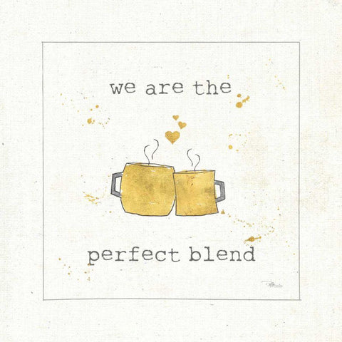 Coffee Cuties I White Modern Wood Framed Art Print with Double Matting by Pela Studio