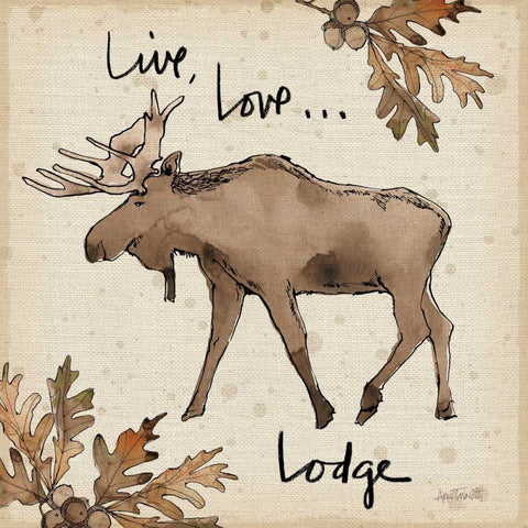 Lodge Life IV Black Ornate Wood Framed Art Print with Double Matting by Tavoletti, Anne