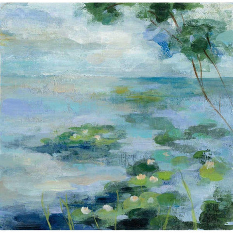 Lily Pond II Black Modern Wood Framed Art Print by Vassileva Silvia