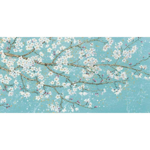 April Breeze I Teal Gold Ornate Wood Framed Art Print with Double Matting by Wiens James