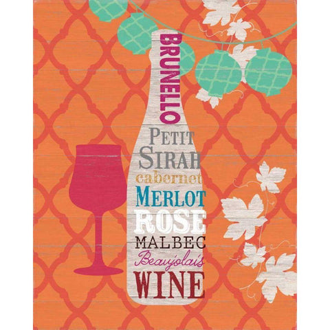 Summer Wine Celebration I White Modern Wood Framed Art Print by Studio Bella