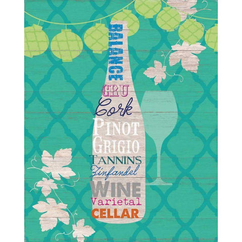 Summer Wine Celebration IV White Modern Wood Framed Art Print by Studio Bella