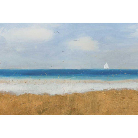 Beach Horizon Gold Ornate Wood Framed Art Print with Double Matting by Wiens, James