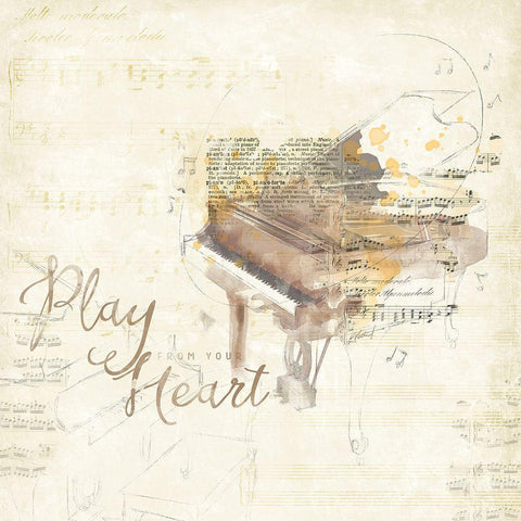 Musical Gift III White Modern Wood Framed Art Print by Pertiet, Katie