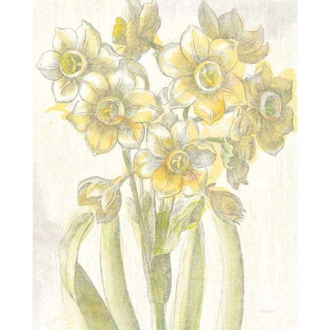 Belle Fleur Yellow IV Crop Black Modern Wood Framed Art Print with Double Matting by Schlabach, Sue