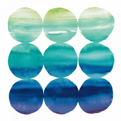 Summer Dots III White Modern Wood Framed Art Print with Double Matting by DeNeige, Elyse