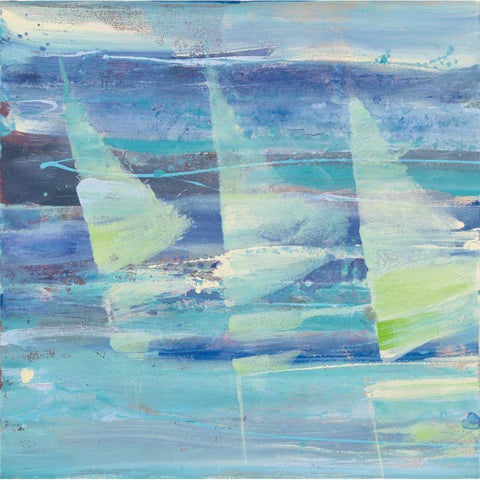 Summer Sail I White Modern Wood Framed Art Print by Hristova, Albena