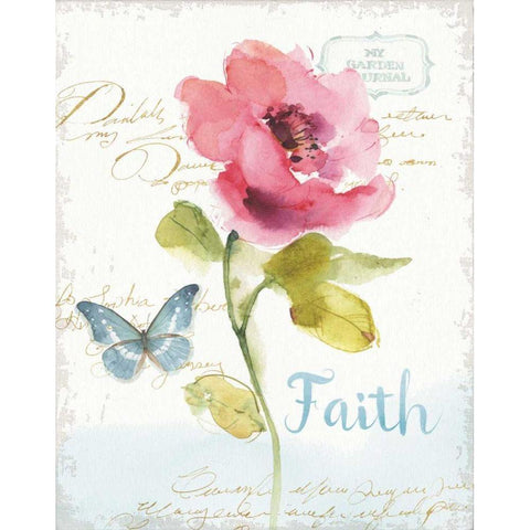 Rainbow Seeds Floral VI Faith Gold Ornate Wood Framed Art Print with Double Matting by Audit, Lisa