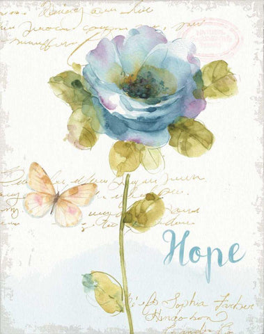 Rainbow Seeds Floral VII Hope White Modern Wood Framed Art Print with Double Matting by Audit, Lisa