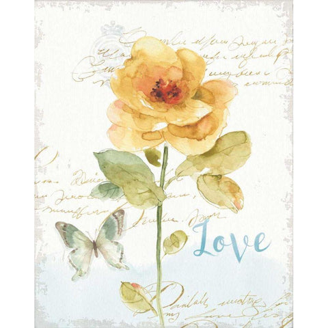 Rainbow Seeds Floral VIII Love Gold Ornate Wood Framed Art Print with Double Matting by Audit, Lisa