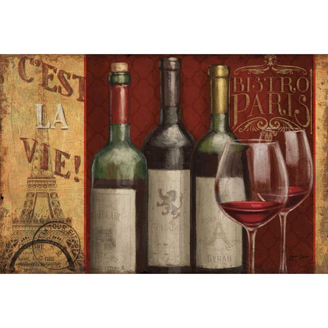 Bistro Paris I Black Modern Wood Framed Art Print by Penner, Janelle