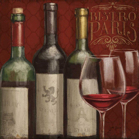 Bistro Paris III Gold Ornate Wood Framed Art Print with Double Matting by Penner, Janelle