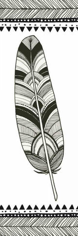 Geo Feathers I  White Modern Wood Framed Art Print with Double Matting by Miller, Sara Zieve