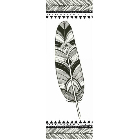 Geo Feathers I  White Modern Wood Framed Art Print by Miller, Sara Zieve
