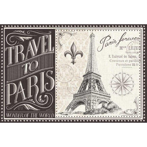 Bonjour Paris I Black Modern Wood Framed Art Print with Double Matting by Penner, Janelle