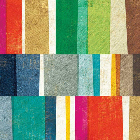 Colorful Abstract Black Modern Wood Framed Art Print by Mullan, Michael