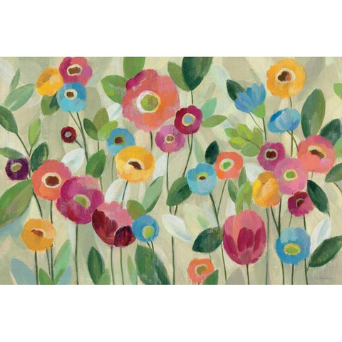 Fairy Tale Flowers V Black Modern Wood Framed Art Print by Vassileva, Silvia