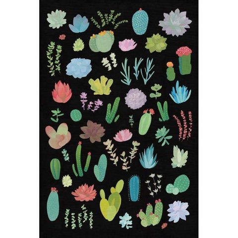 Succulent Chart I White Modern Wood Framed Art Print by Wild Apple Portfolio