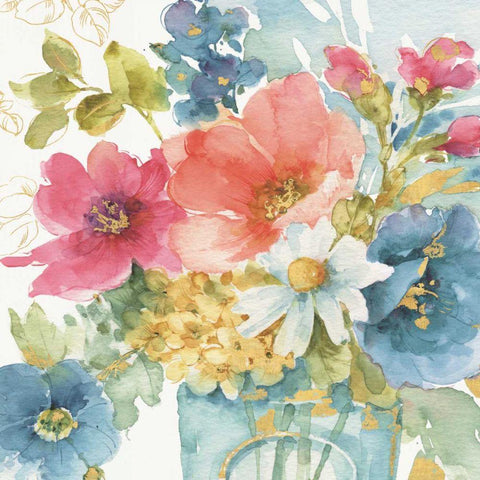 My Garden Bouquet II Gold Ornate Wood Framed Art Print with Double Matting by Audit, Lisa