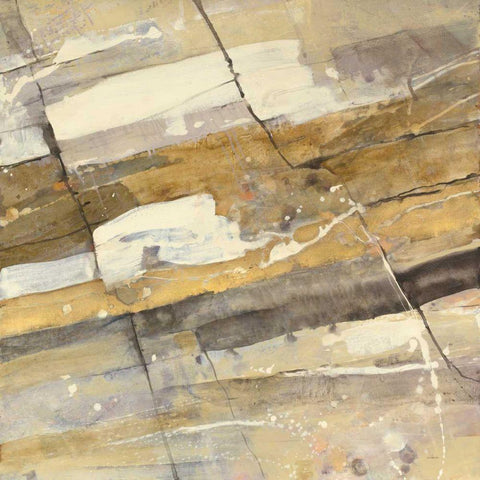 Gold Streak White Modern Wood Framed Art Print by Hristova, Albena