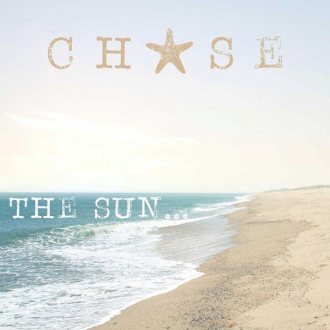 Chase the Sun White Modern Wood Framed Art Print with Double Matting by Marshall, Laura
